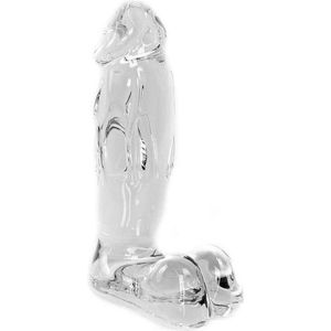 Glazen Dildo met Balzak 13,2 cm - Transparant