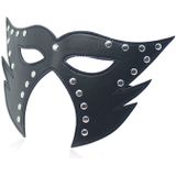 Kattenmasker met uitsparing voor neus en mond - zwart