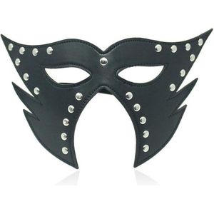 Kattenmasker met uitsparing voor neus en mond - zwart