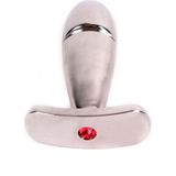 RVS Vinger Buttplug met rood sierkristal