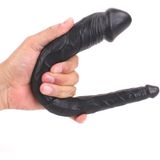 Kiotos Cox - Dubbele Dildo 35 X 2.2/5 cm - Zwart