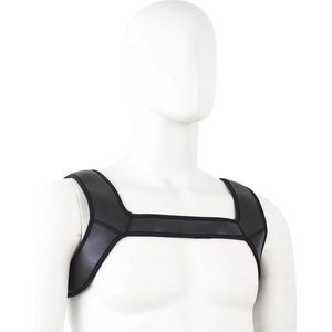 Neopreen schouder-borst harnas tuigje - zwart - maat L