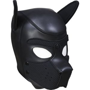 Master Series Neoprene Puppy Dog BDSM Hood - Zwart L