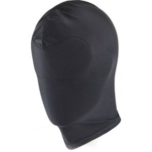 Kiotos Zwarte BDSM Hood van Spandex Geheel Gesloten (adembaar)