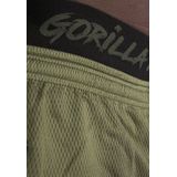 Gorilla Wear - Mercury Mesh Pants - Legergroen/Zwart - Sportbroek - Lichtgewicht Ademend Oversized