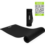 VirtuFit NBR Fitnessmat - 180 x 60 x 1,5 cm - Zwart - met Draagkoord - Gratis Trainingsvideo's