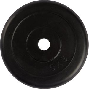 VirtuFit Rubberen gewicht - Halterschijf - 30 mm - 5 kilo - Zwart