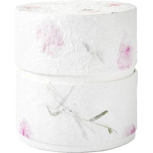 Biologisch afbreekbare urn, cilinder, 15 x 14.5 cm, met bougainvillea