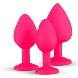 EasyToys Buttplug Set Voor Beginners - Set met 3 Verschillende Formaten Buttplugs - Roze