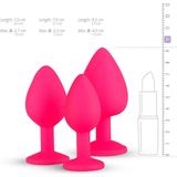 EasyToys Buttplug Set Voor Beginners - Set met 3 Verschillende Formaten Buttplugs - Roze