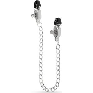 Grote Tepelklemmen Met Ketting - Zilver