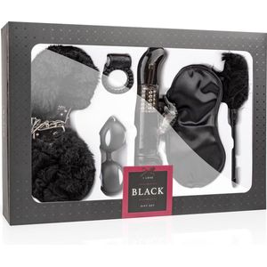 LoveBoxxx - I Love Black Cadeauset – Sex Toys voor Koppels - Erotische Geschenkset met Seksspeeltjes en Accessoires – 6-delig