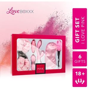 LoveBoxxx - I Love Pink Cadeauset – Sex Toys voor Koppels - Erotische Geschenkset met Seksspeeltjes en Accessoires – 6-delig