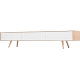 Gazzda Ena lowboard houten tv meubel whitewash - 225 x 42 cm