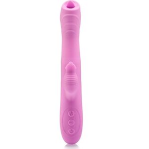ZENN - verwarmende vibrator, clitoris, stotend, 2 zachte warme tongen, flexibel materiaal, extern en intern, 7 vibratie standen, USB oplaadbaar, waterdicht