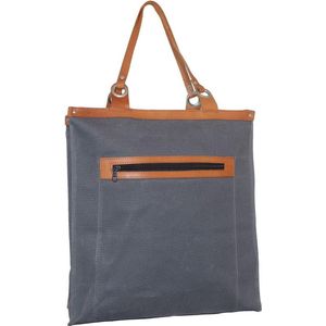 Piace Molto - Handtas - Schoudertas -  Strandtas - Canvas - Shopper - Boodschappentas  Grijs