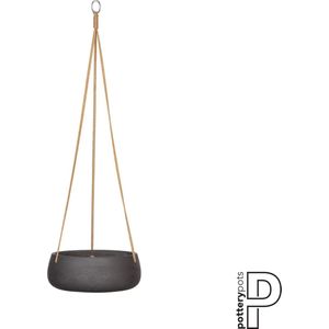 Pottery Pots Hang Bloempot-Hang Plantenschaal Black washed-Grijs-Zwart D 29 cm H 11 cm