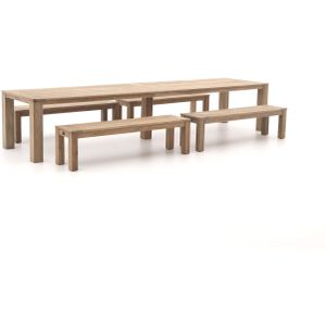 ROUGH-X 400cm picknickset 5-delig , Old Teak Greywash ,  hout  ,