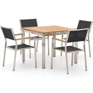 Bernstein Freiburg 90cm dining tuinset 5-delig stapelbaar