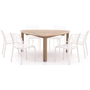 Apple Bee Hawaii/ROUGH-S 170 cm dining tuinset 7-delig stapelbaar , Old Teak Greywash ,  Aluminium  , 170cm