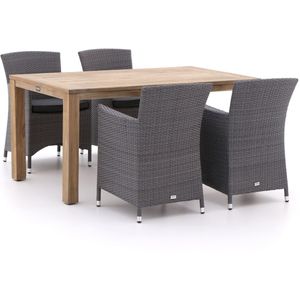 Forza Barga/ROUGH-S 160cm dining tuinset 5-delig , Old Teak Greywash ,  Wicker  , 160cm