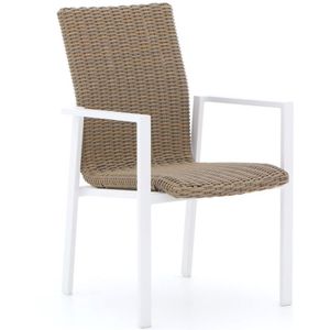 Manifesto Villongo dining tuinstoel stapelbaar , Taupe - Naturel - Bruin,Wit - Ecru ,  Wicker  ,