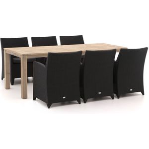 Forza Barolo/ROUGH-S 220cm dining tuinset 7-delig , Old Teak Greywash ,  Wicker  , 220cm