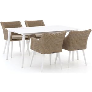 Manifesto Matese/Sora 160cm dining tuinset 5-delig , Old Teak Greywash,Taupe - Naturel - Bruin,Wit - Ecru ,  Wicker  , 160cm