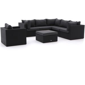 Forza Barolo hoek loungeset 7-delig , Grijs - Antraciet,Zwart ,  Wicker  , 242x242cm