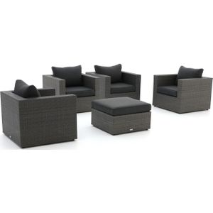 Forza Barolo stoel loungeset 5-delig , Grijs - Antraciet ,  Wicker  , 0x0cm