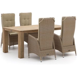 Intenso Fabrizi/ROUGH-X 180cm dining tuinset 5-delig verstelbaar , Old Teak Greywash,Taupe - Naturel - Bruin ,  Wicker  , 180cm