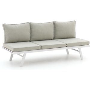 Forza Vadena lounge tuinbank verstelbaar 198cm - Wit aluminium frame - Textileen zitting