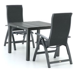 Bellagio Fermo/Fidenza 90cm dining tuinset 3-delig verstelbaar , Grijs - Antraciet ,  Aluminium  , 90cm