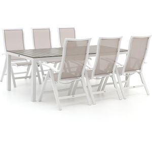 Bellagio Lugo/Fidenza 220cm dining tuinset 7-delig verstelbaar , Wit - Ecru ,  Aluminium  ,