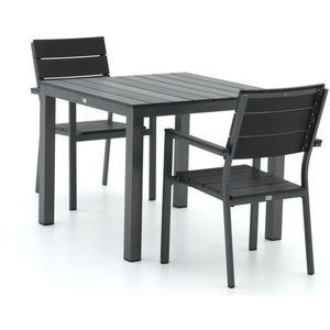 Bellagio Bravo/Fidenza 90cm dining tuinset 3-delig stapelbaar , Grijs - Antraciet ,  Aluminium  , 90cm