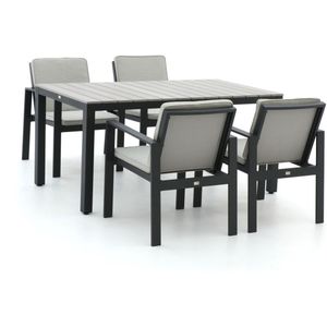 Bellagio Vezzano/Fidenza 160cm dining tuinset 5-delig , Grijs - Antraciet ,  Aluminium  , 160cm