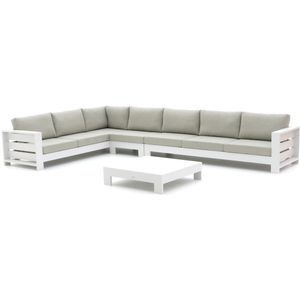 Bellagio Avolo hoek loungeset 4-delig links , Grijs - Antraciet,Wit - Ecru ,  Aluminium  , 420x265cm