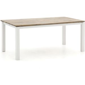 Bellagio Lagundo dining tuintafel 180x90cm , Old Teak Greywash,Wit - Ecru ,  Aluminium  , 180x90cm