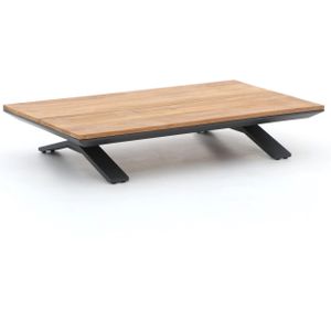 SUNS Stockholm lounge tuintafel 140x80x26cm , Grijs - Antraciet,Natural Teak ,  Aluminium  , 140x80cm