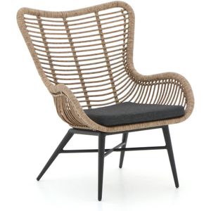 Intenso Rovello lounge tuinstoel , Grijs - Antraciet,Taupe - Naturel - Bruin ,  Wicker  ,