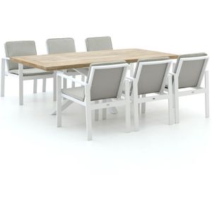 Bellagio Vezzano/Montorio 220cm dining tuinset 7-delig , Grijs - Antraciet,Old Teak Greywash,Wit - Ecru ,  Aluminium  , 220cm