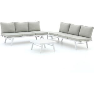 Forza Vadena hoek loungeset 4-delig verstelbaar , Grijs - Antraciet,Wit - Ecru ,  Aluminium  , 270x270cm