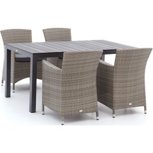 Forza Barga/Fidenza 160cm dining tuinset 5-delig , Grijs - Antraciet ,  Wicker  , 160cm