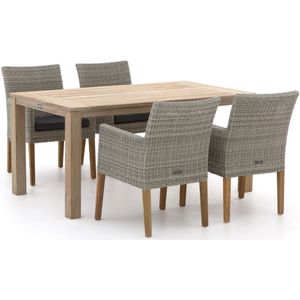 Intenso Lesa/ROUGH-S 160cm dining tuinset 5-delig , Old Teak Greywash ,  Wicker  , 160cm