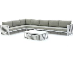 Bellagio Cadora hoek loungeset 5-delig links , Grijs - Antraciet,Wit - Ecru ,  Aluminium  , 407x252cm