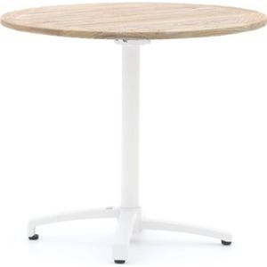 Bellagio Canzo klaptafel ø 85cm (h:75cm) , Old Teak Greywash,Wit - Ecru ,  Aluminium  , 85cm