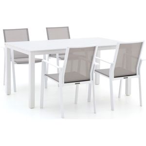 Bernstein Amberg/Menzano 160cm dining tuinset 5-delig stapelbaar , Grijs - Antraciet,Wit - Ecru ,  Aluminium  ,