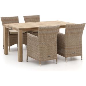 Intenso Borno/ROUGH-S 160cm dining tuinset 5-delig , Old Teak Greywash,Taupe - Naturel - Bruin ,  Wicker  , 160cm