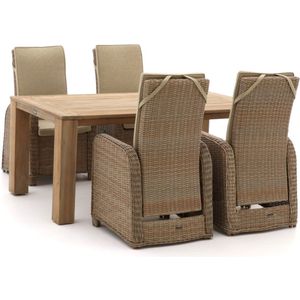 Intenso Umbria/ROUGH-X 200cm dining tuinset 5-delig verstelbaar , Old Teak Greywash,Taupe - Naturel - Bruin ,  Wicker  , 200cm