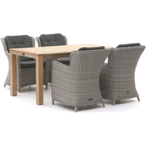 Intenso Milano/ROUGH-S 160cm dining tuinset 5-delig , Grijs - Antraciet,Old Teak Greywash ,  Wicker  ,